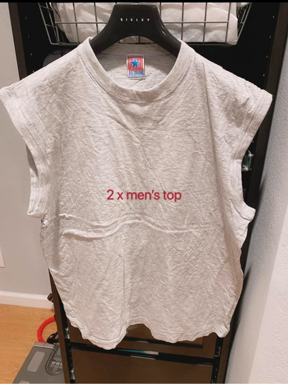 2pc Classic Gray men’s Sleeveless Tank Top - Casual tee shirt